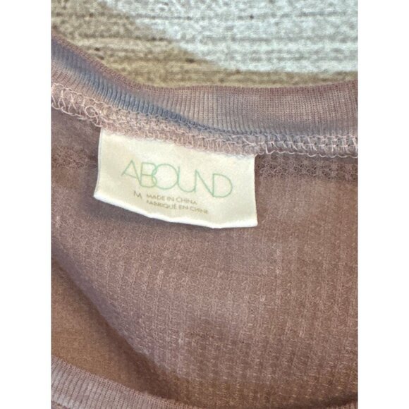 Abound Long Sleeve Mauve Waffle Knit Top With Thumbholes Size M - Picture 4 of 5